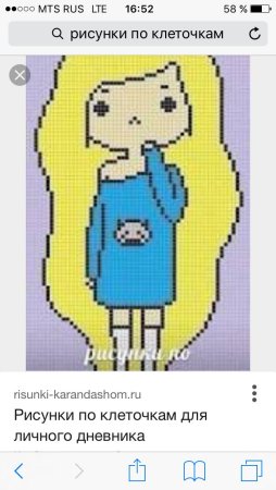 Рисунки по клеточкам девочки