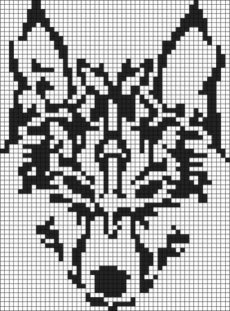 Рисование по клеточкам волк