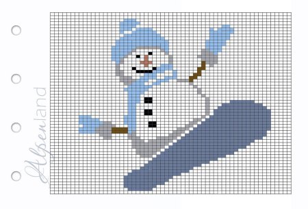 Схему снеговичка для варежек