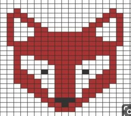 Жаккардовый узор морды лисы