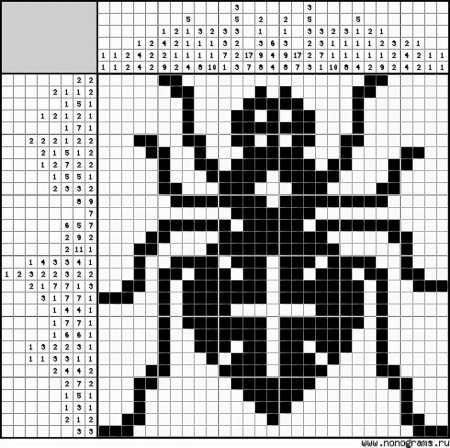 Схема вязания паука