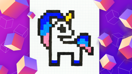 Диктант по клеточкам Единорог