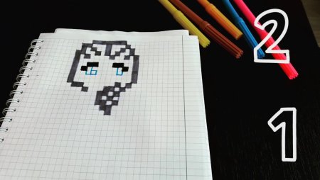 Кавайные рисунки по клеточкам легкие