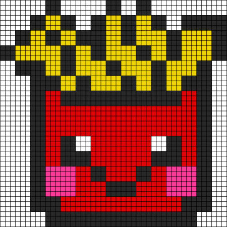 Картошка фри по клеточкам в тетради