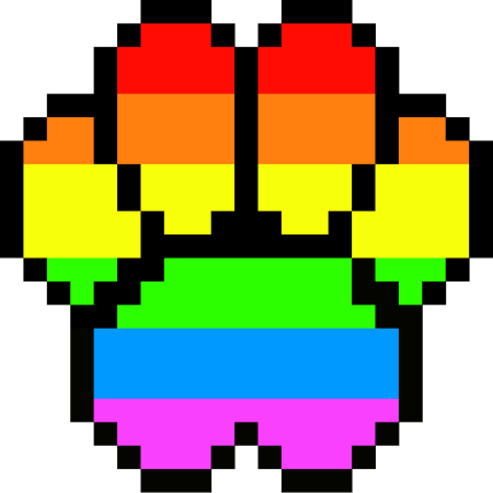 Радужная лапка по клеточкам