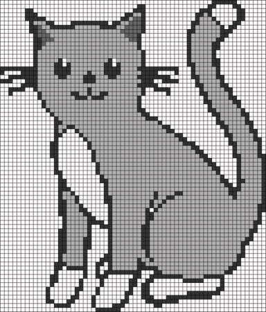 Рисование по клеткам кошка