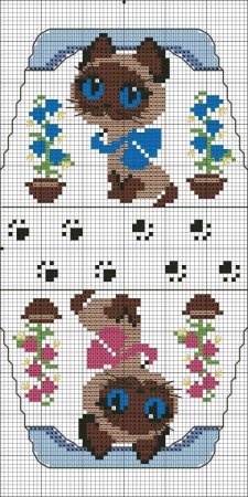 Рисунок котенок по клеткам вязать