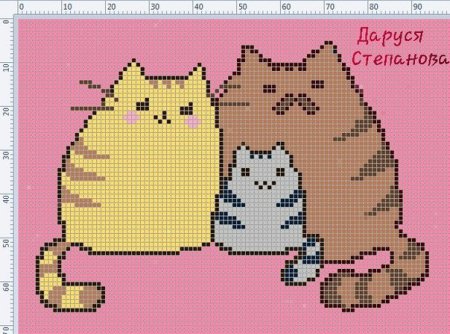 Рисунки котов по клеточкам