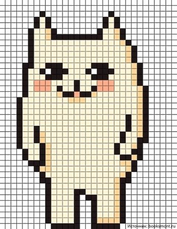 Рисование по клеткам котик