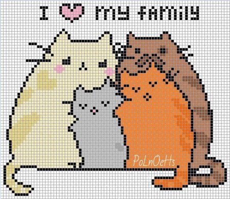 Кот Пушин вышивка крестом схема