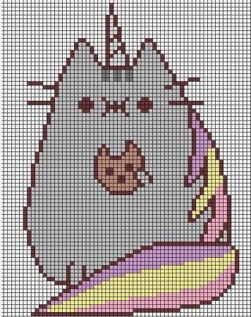 Кот Пушин схема вышивки