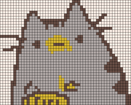 Рисование котика Пушина по клеткам