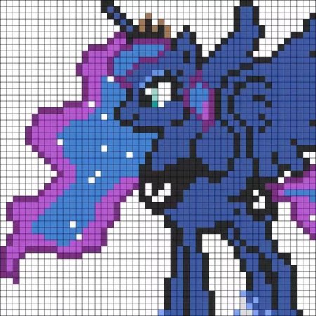 Рисование по клеточкам пони