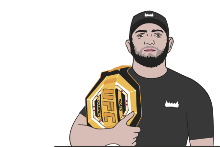 Портрет Хабиба Нурмагомедова карандашом