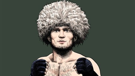 Хабиб Нурмагомедов портрет карандашом