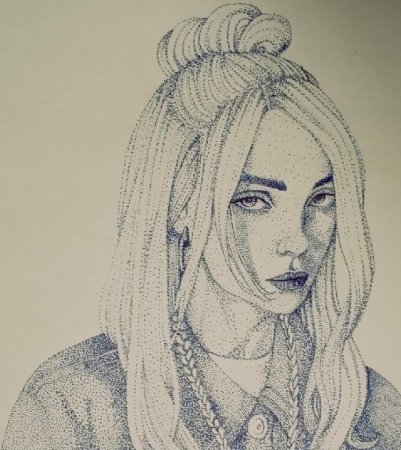 Билли Айлиш карандашом