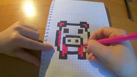 Свинка из МАЙНКРАФТА по клеточкам