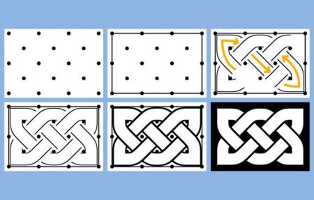 Плетеный узор по клеточкам