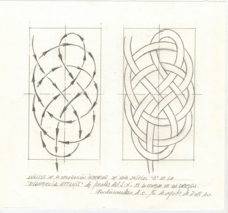 Кельтский узел на бумаге в клетку