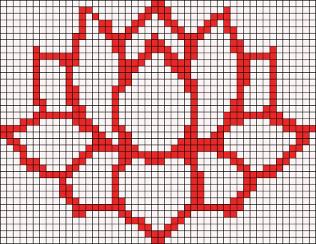Узор вышивки по клеткам