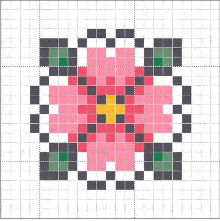 Цветы по клеточкам маленькие