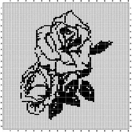 Монохромная вышивка цветы