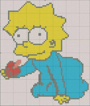 Симпсоны по клеточкам в тетради