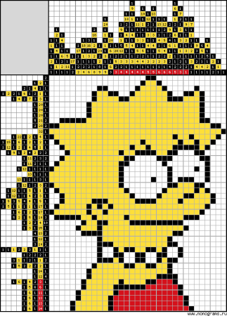 Схема крестом Лиза симпсон