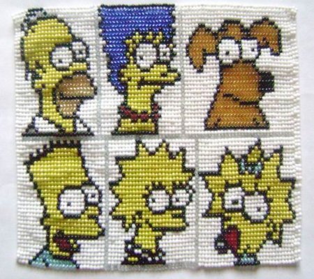 Картинки по клеточкам симпсоны