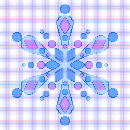 Узор снежинки по клеточкам