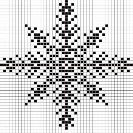 Вышивка елка монохром