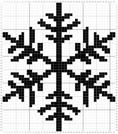 Вышивка снежинки на варежках