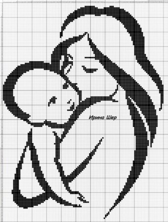 Вышивка детская монохром
