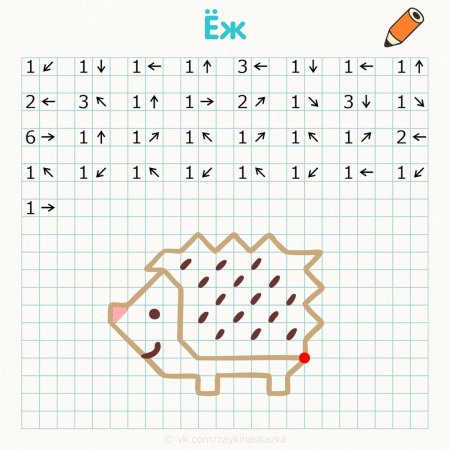 Графический диктант по диагонали для дошкольников