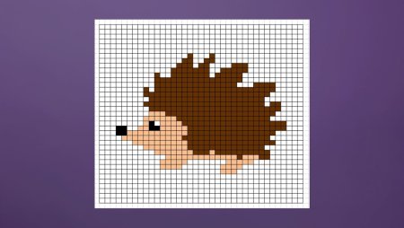 Рисование по клеточкам Ежик