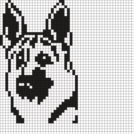 Собака по клеточкам