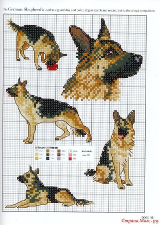 Вышивка крестом овчарка