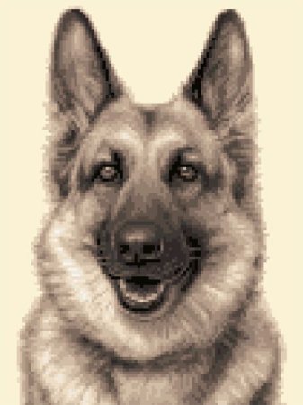 Немецкая овчарка крестиком
