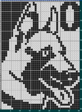 Собака по клеткам черно-белая