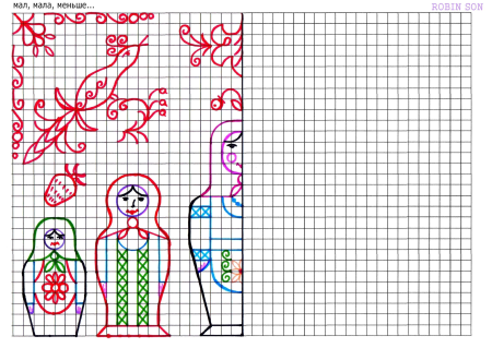 Рисунки в клетчатой тетради