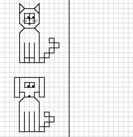 Рисунки по клеточкам геометрия