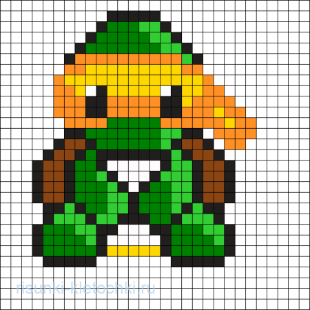 Черепашки ниндзя по клеточкам