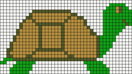 Рисование по клеточкам черепашка
