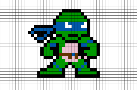 Рисование по клеточкам Черепашки ниндзя