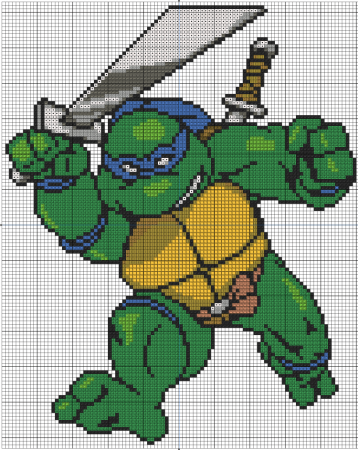 Рисование по клеточкам черепаха