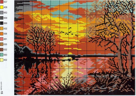 Пейзаж по клеткам