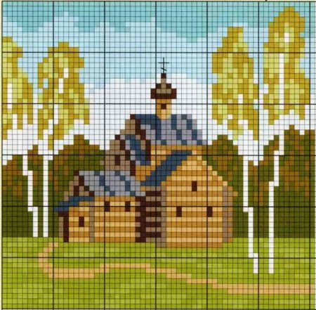 Вышивка крестом схемы Церковь