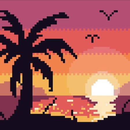 Закат пиксель арт 32x32