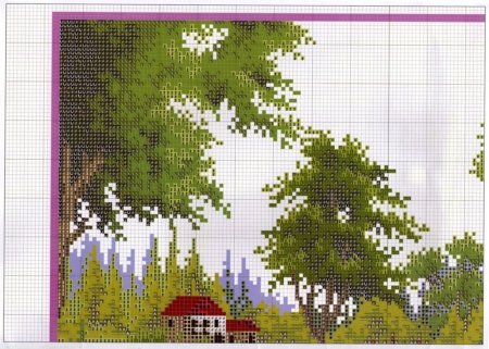 Пейзаж по клеточкам