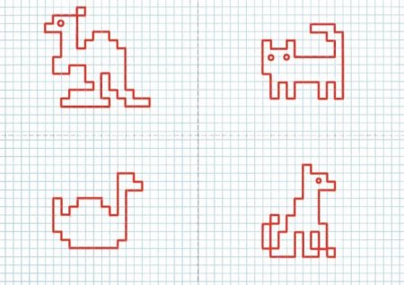Рисунок по клеткам легкие лево право
